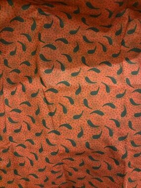 Allover folk print blackbird red .. gathering crows lover autumn vintage 90’s